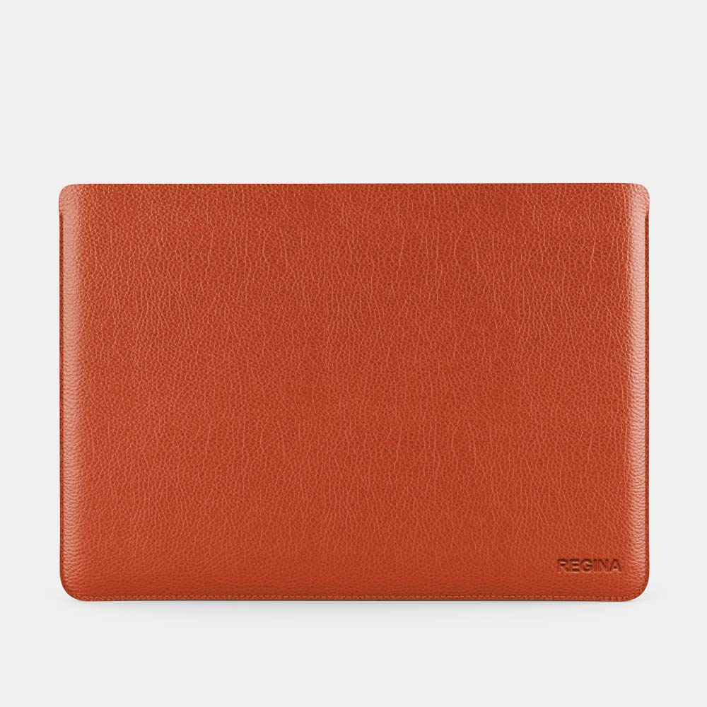 Luxury Leather Macbook Pro 16&quot; Sleeve - Orange and Beige - RYAN London