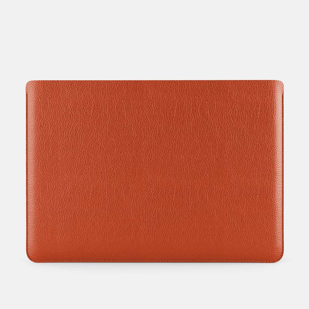 Luxury Leather Macbook Pro 15" Sleeve - Orange and Beige - RYAN London
