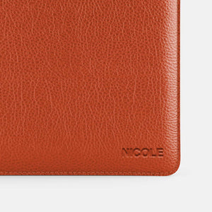 Leather iPad Sleeve - Orange and Beige