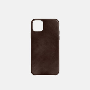 Leather iPhone 12 Pro Shell Case - Dark Brown
