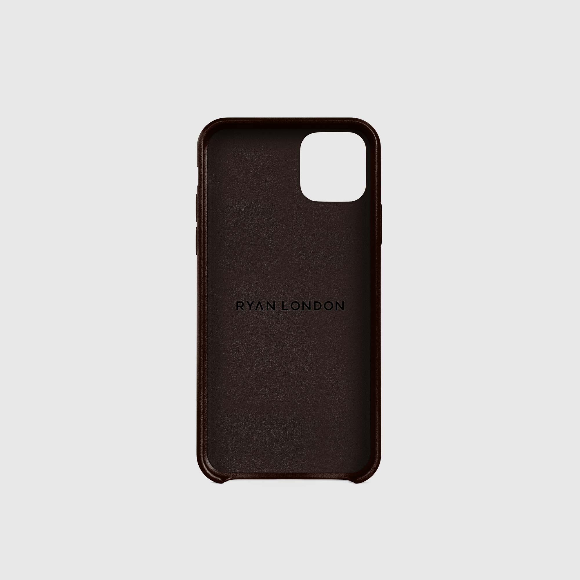 Leather iPhone 12 Shell Case - Dark Brown - RYAN London