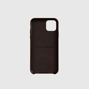 Leather iPhone 12 Pro Max Shell Case - Dark Brown