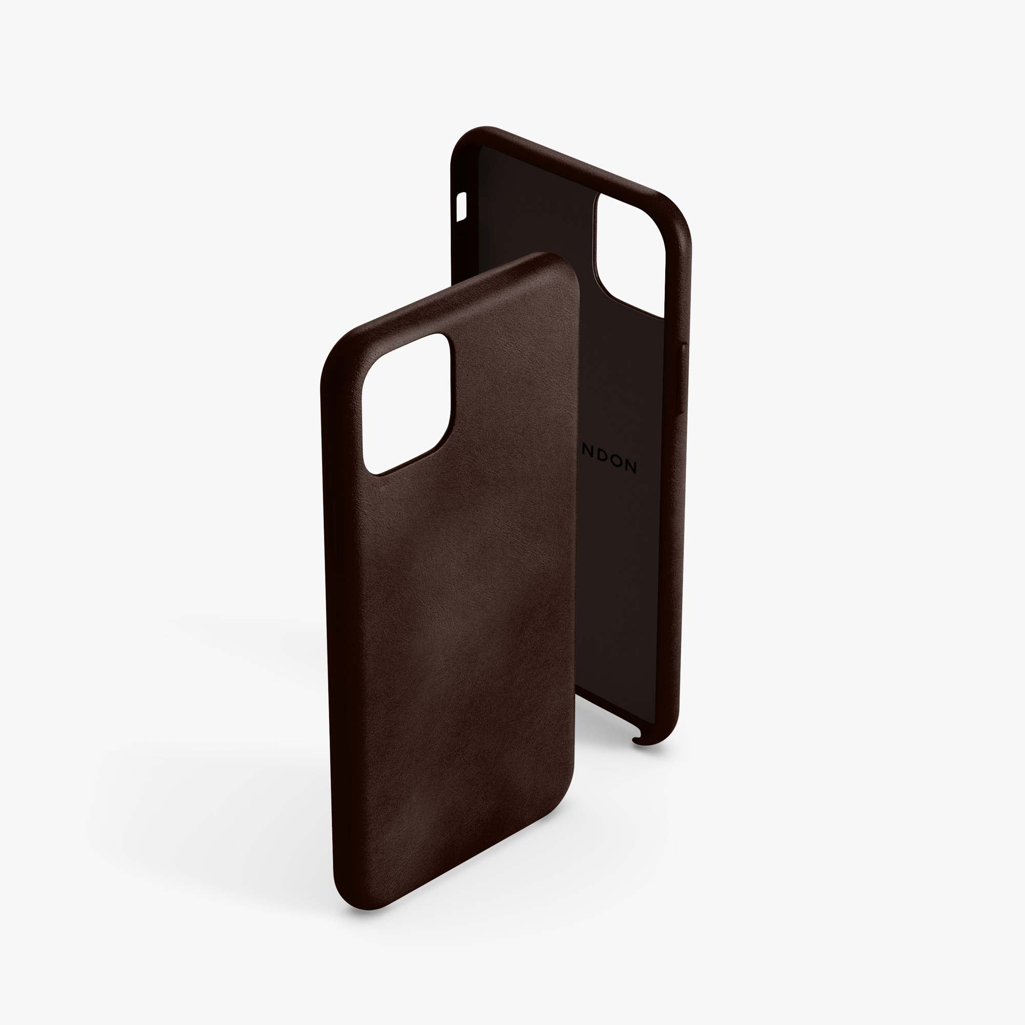 Leather iPhone 12 mini Shell Case - Dark Brown - RYAN London