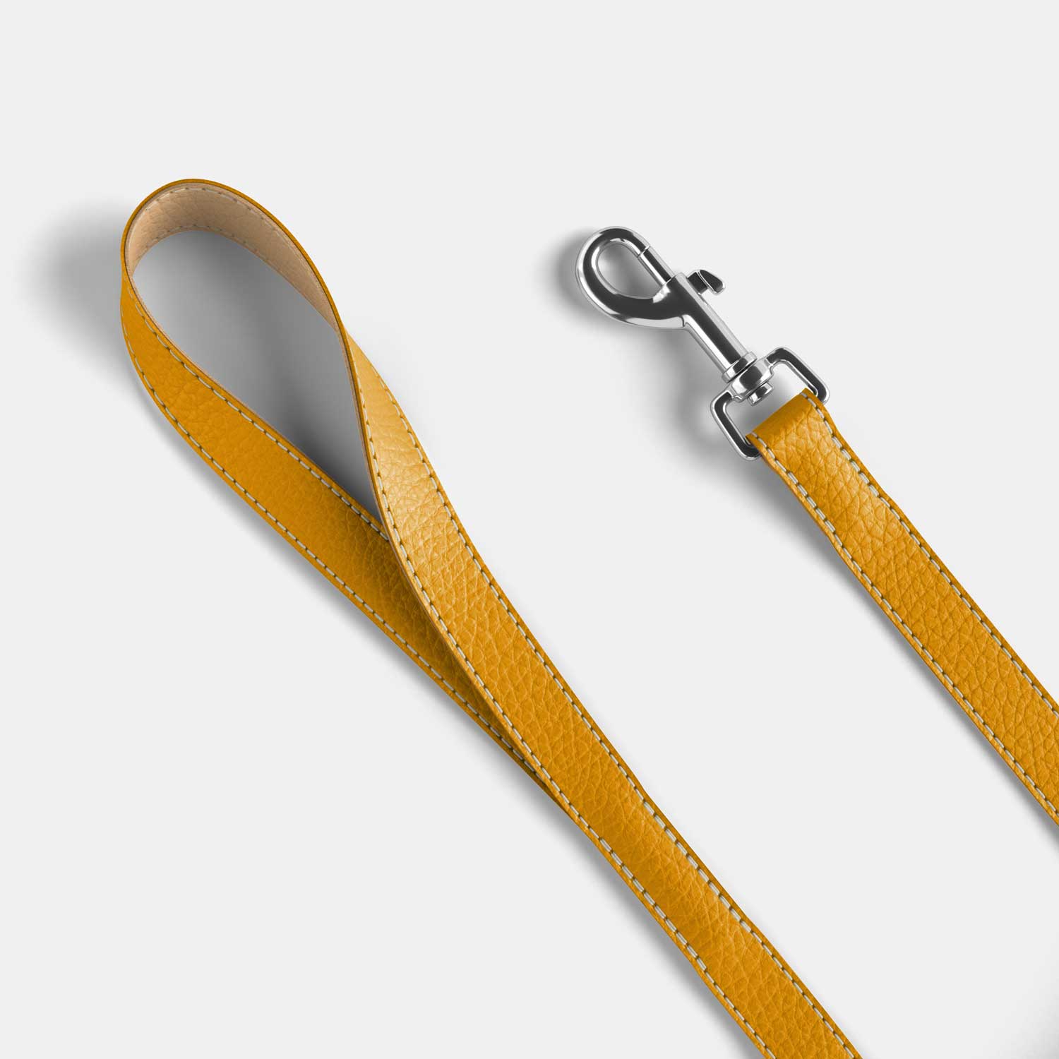 Leather Dog Lead - Yellow and Beige