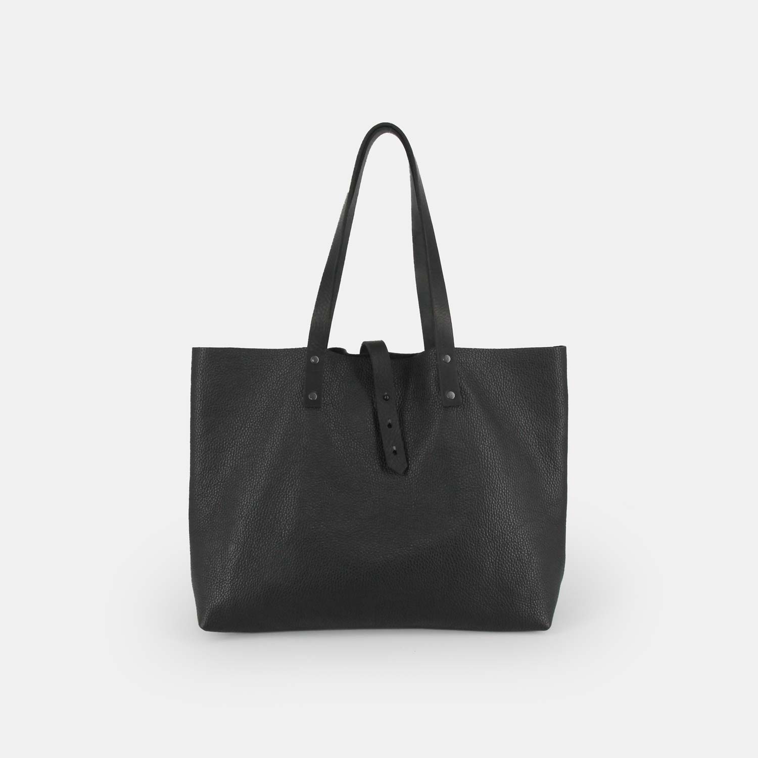 Soft Italian Leather Tote - Black - RYAN London