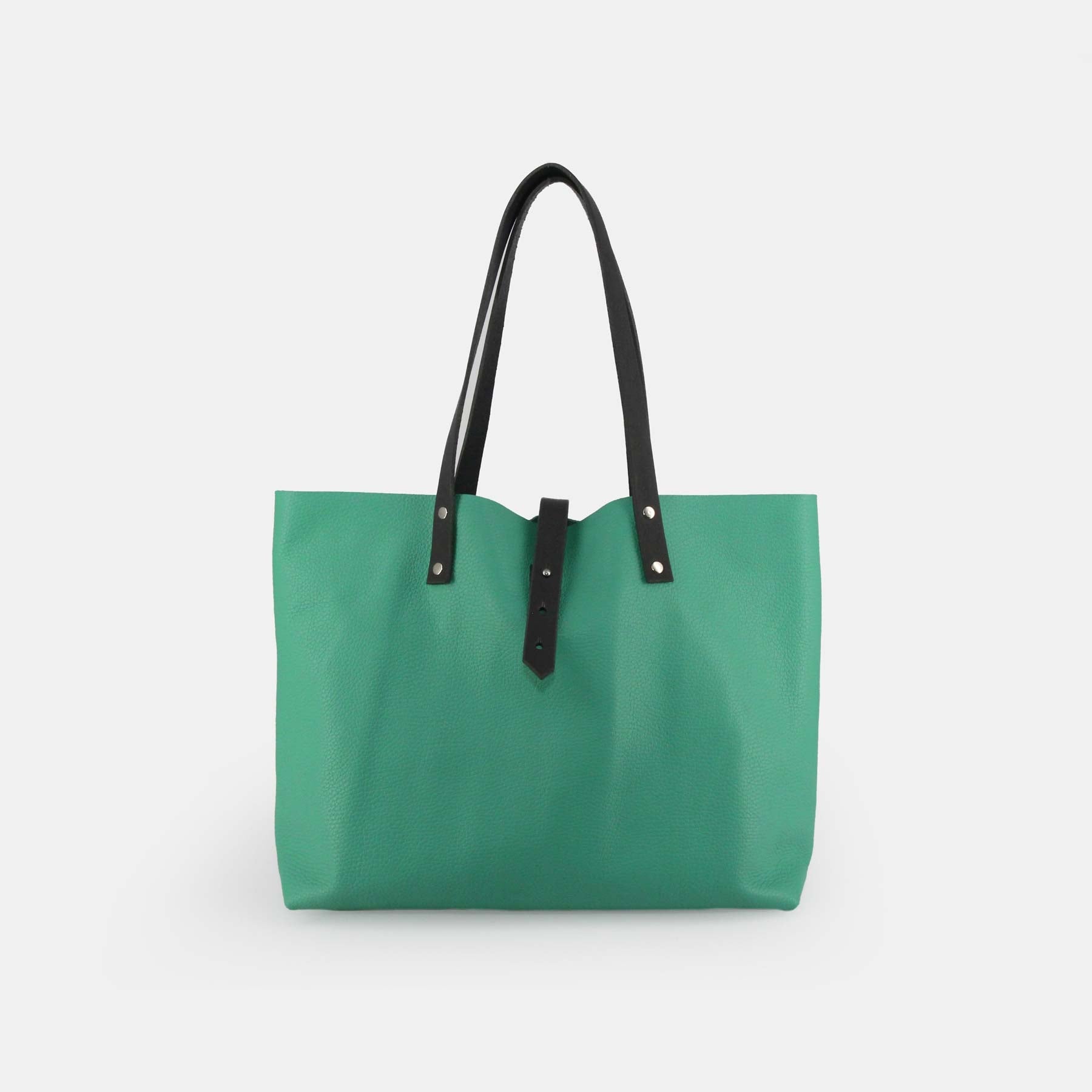 Soft Italian Leather Tote - Green - RYAN London