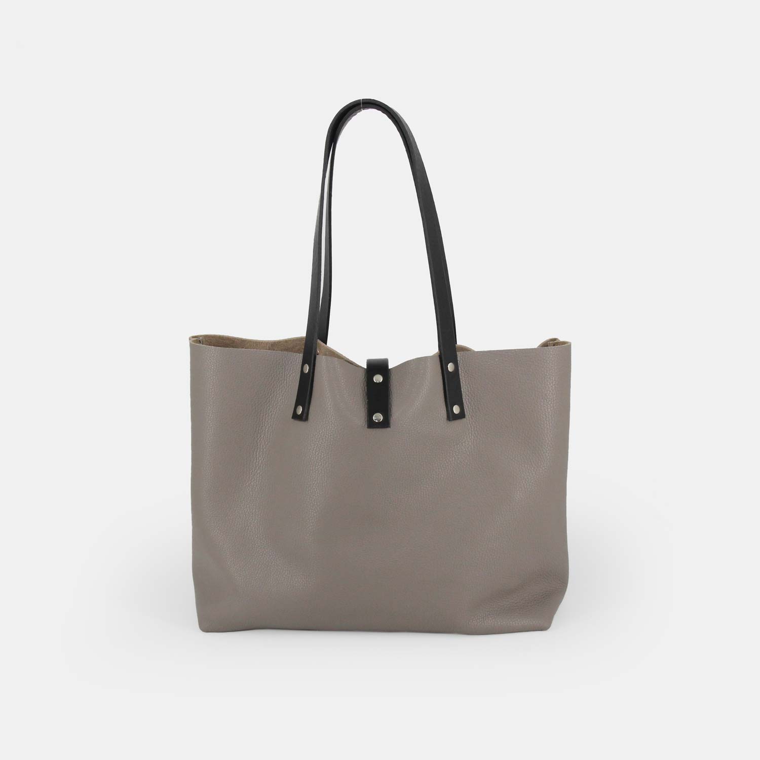 Soft Italian Leather Tote - Grey - RYAN London