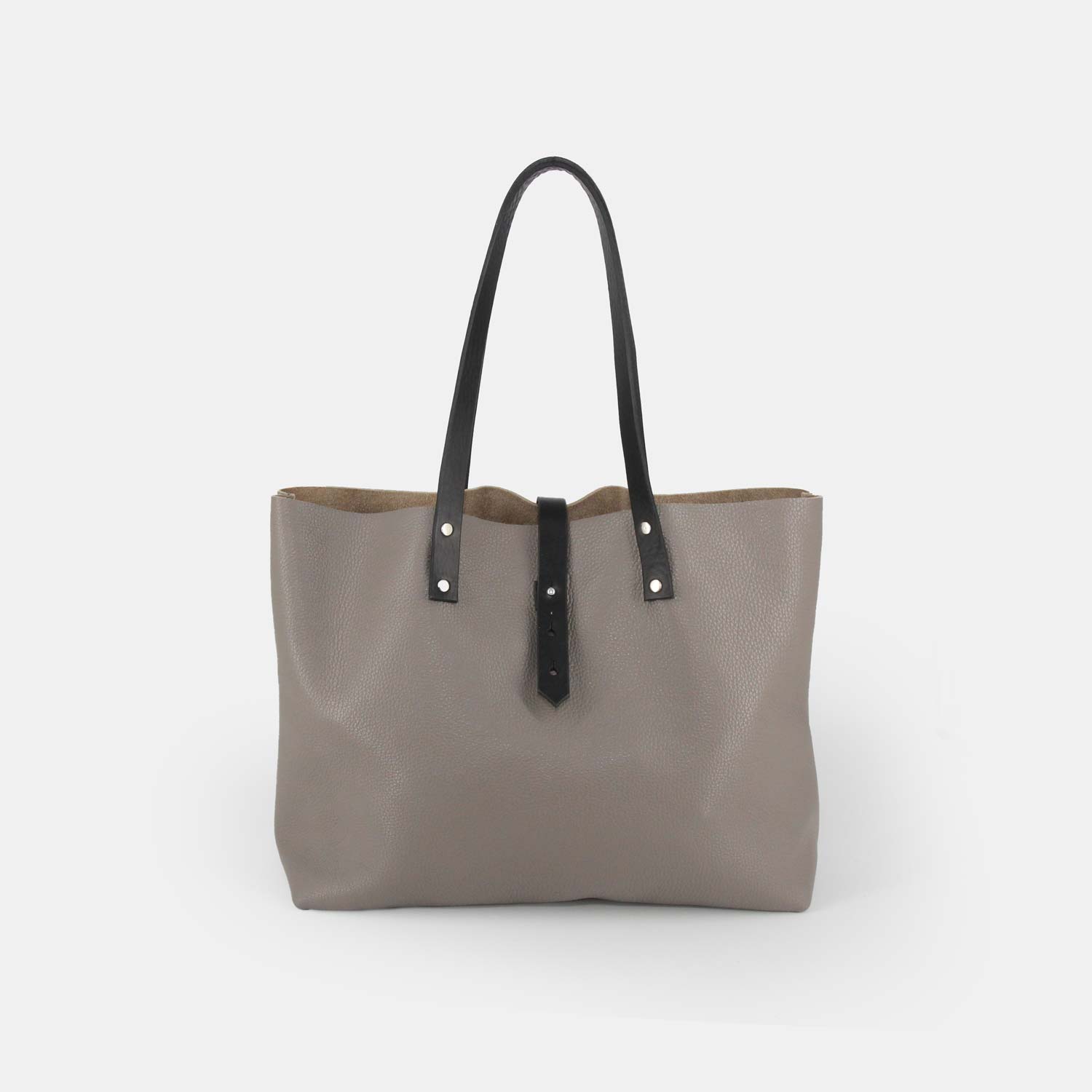 Soft Italian Leather Tote - Grey - RYAN London