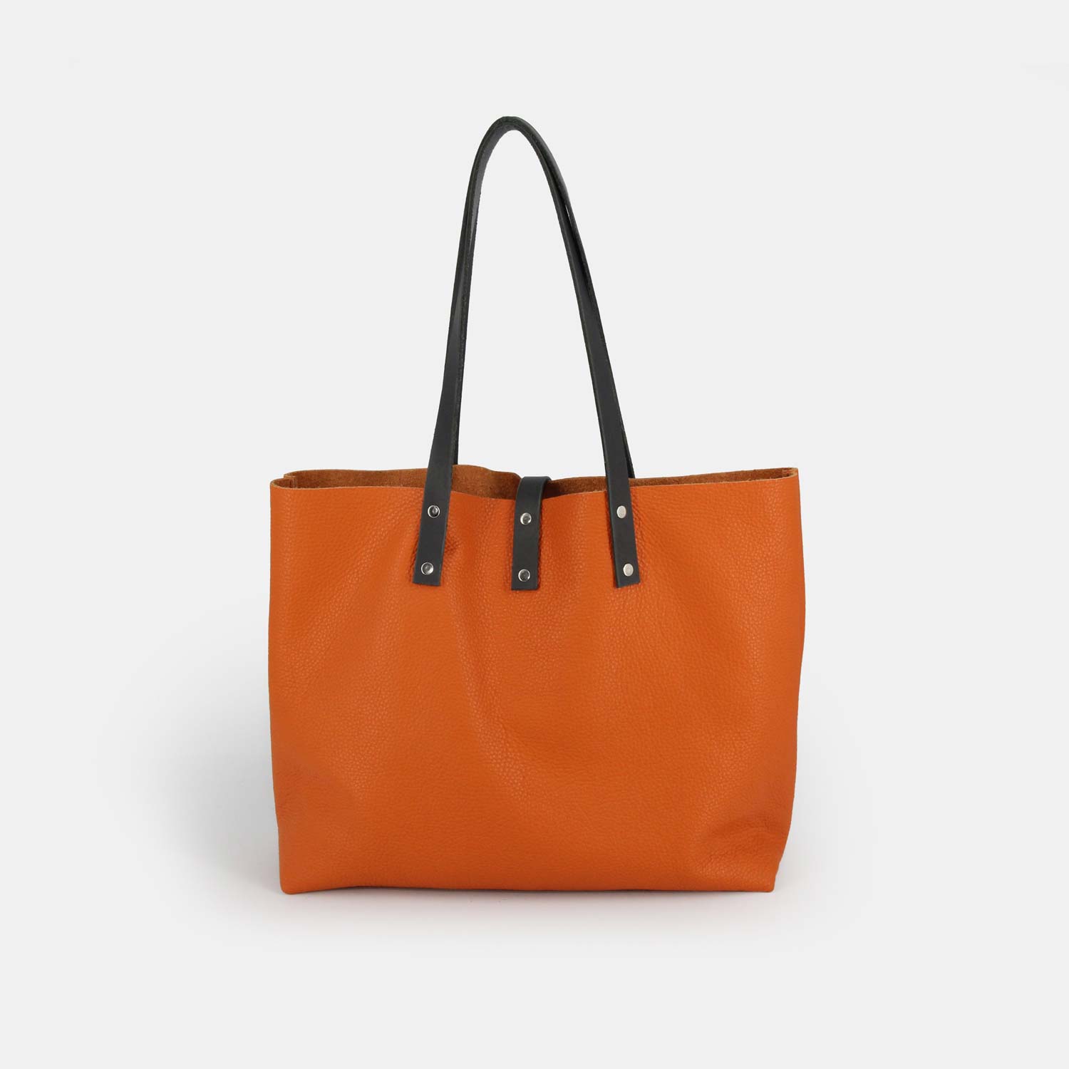 Soft Italian Leather Tote - Orange - RYAN London