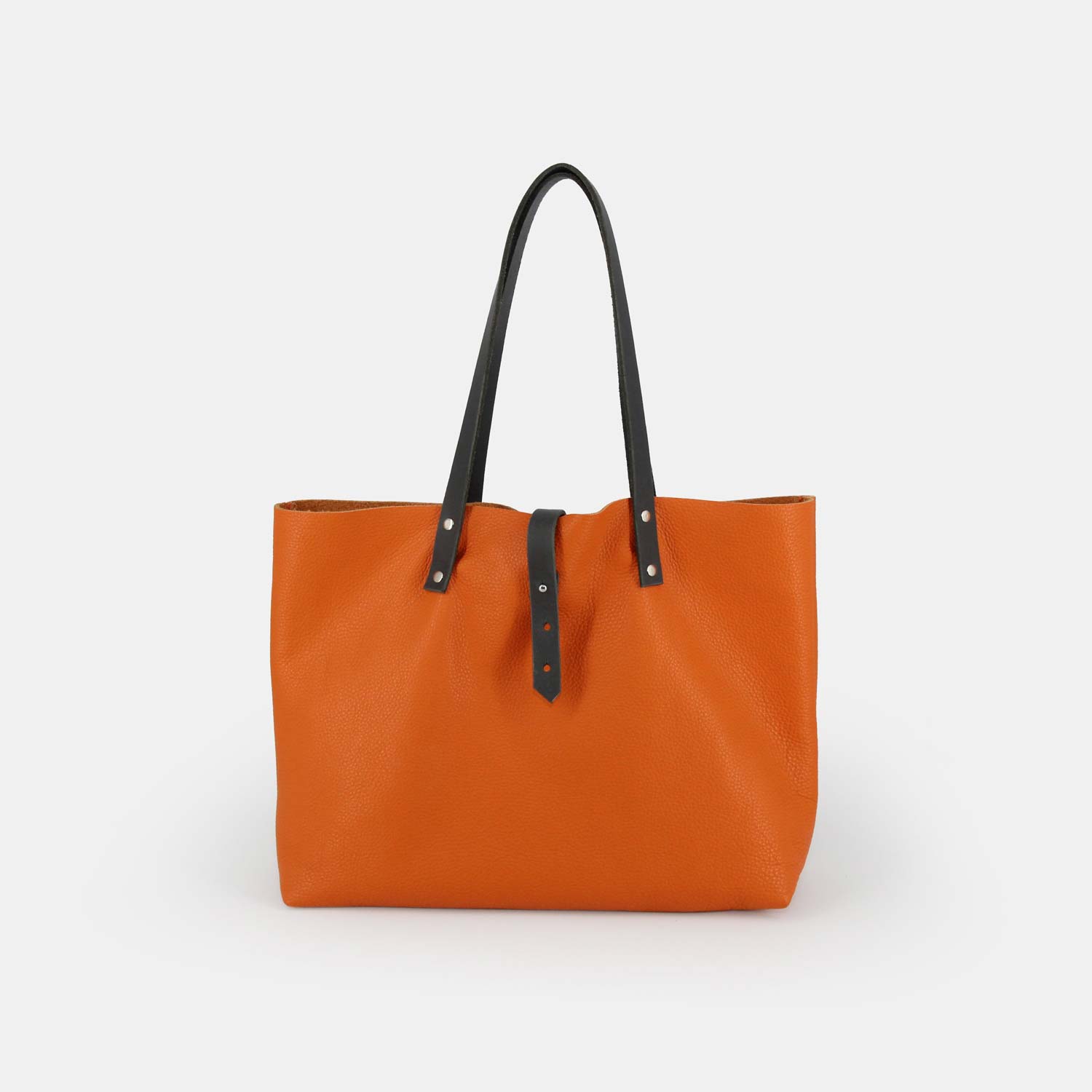 Soft Italian Leather Tote - Orange - RYAN London