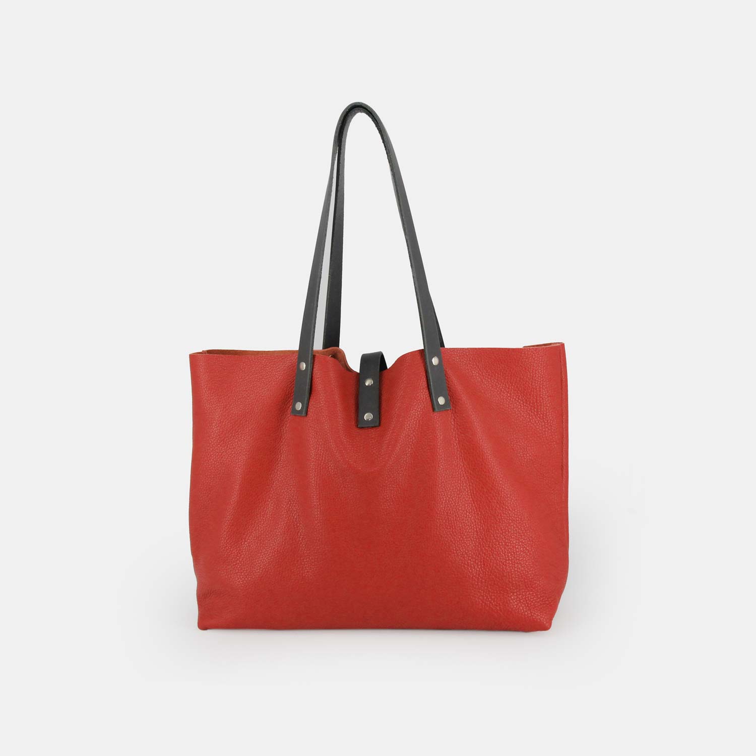 Soft Italian Leather Tote - Red - RYAN London