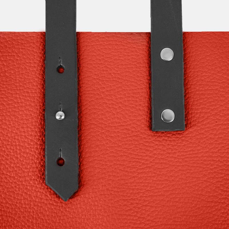 Soft Italian Leather Tote - Red - RYAN London