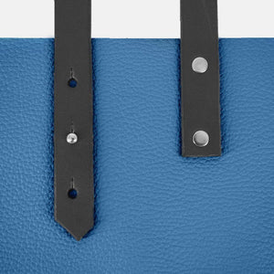 Soft Italian Leather Tote - Turquoise Blue
