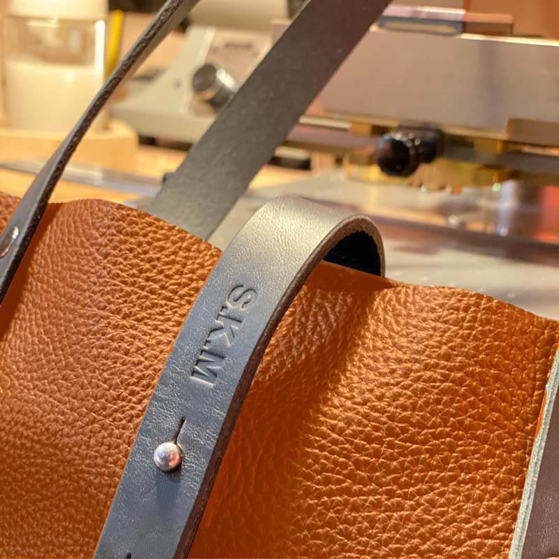 Soft Italian Leather Tote with zip - Orange - RYAN London