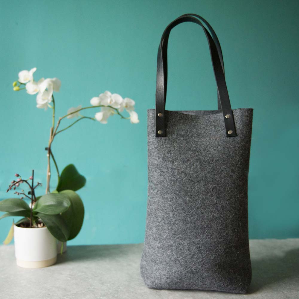 Tall Wool Felt Tote - Grey - RYAN London