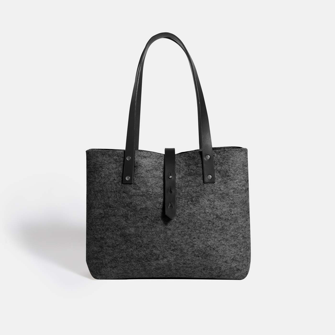 Soft Italian Leather Tote with Zip - Black