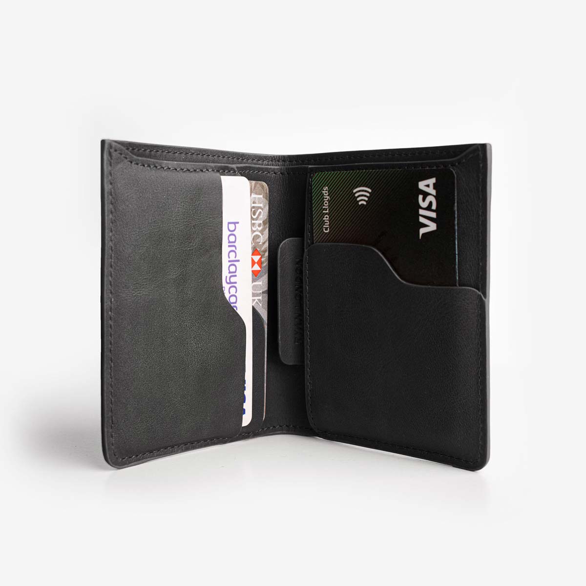 Super Slim Bi-fold wallet - Black - RYAN London