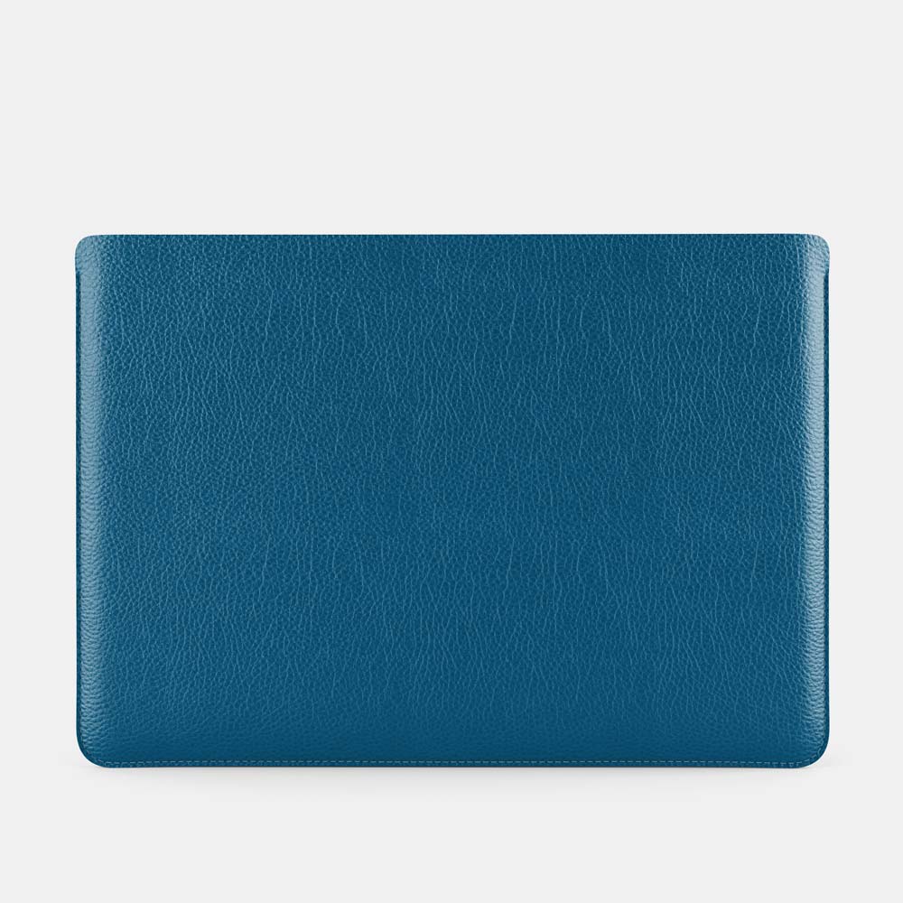 Luxury Leather Macbook Pro 14" Sleeve - Turquoise Blue and Orange - RYAN London