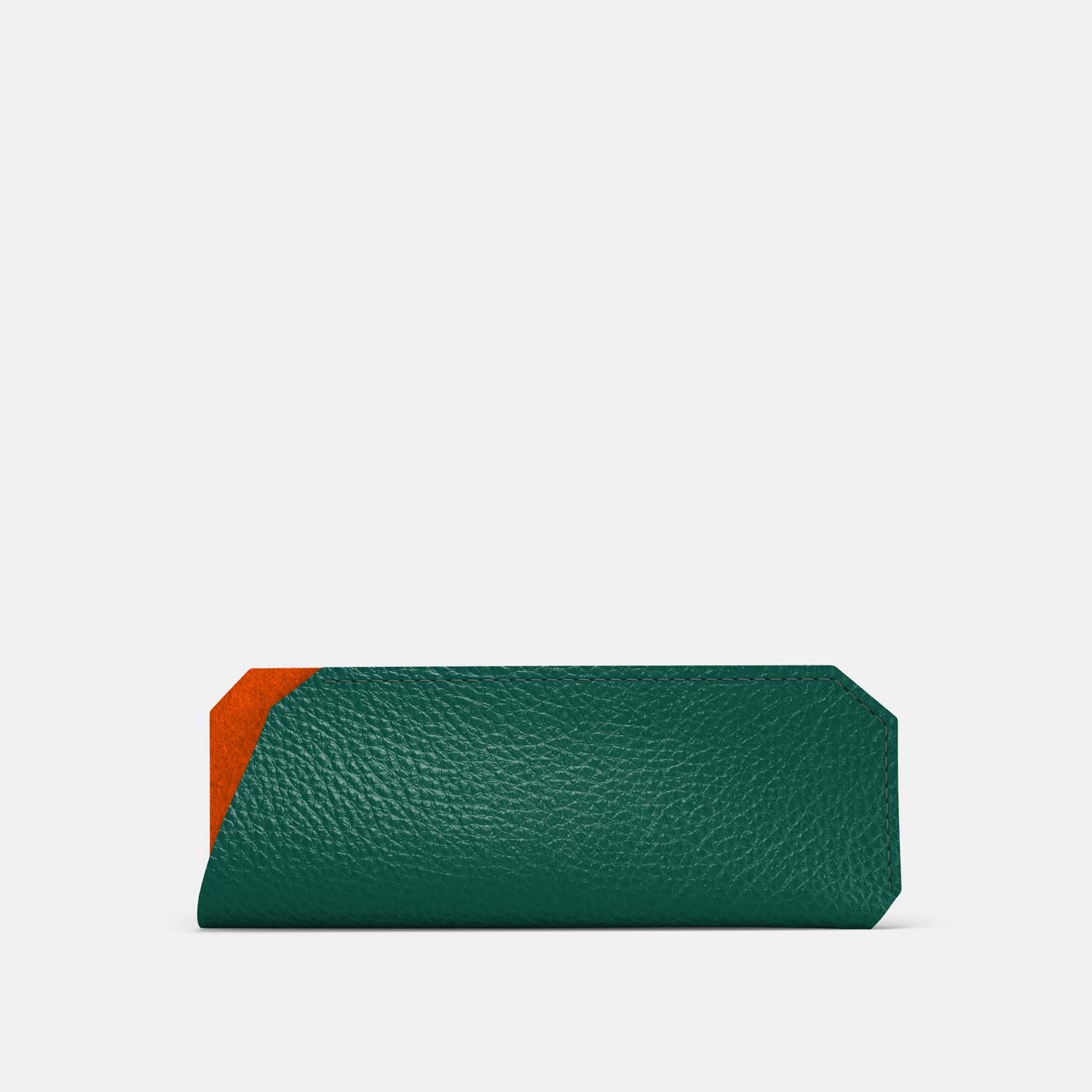 Leather Glasses case - Avocado Green and Orange - RYAN London