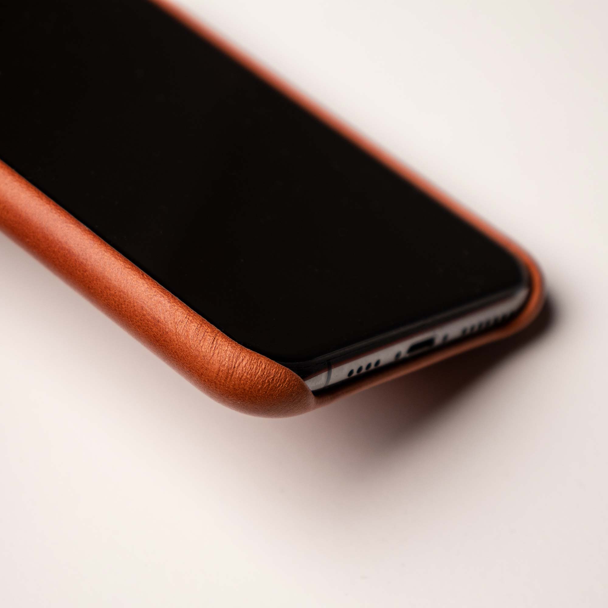 Leather iPhone 12 mini Shell Case - Saddle Brown - RYAN London