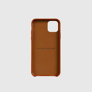 Leather iPhone 12 Shell Case - Saddle Brown
