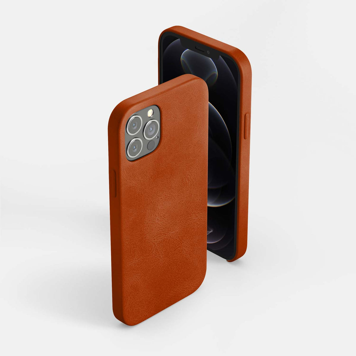 Leather iPhone 12 Pro Shell Case - Saddle Brown - RYAN London