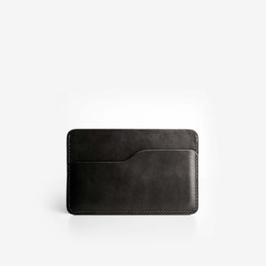 Leather Slim Cardholder - 3 Slots - Black