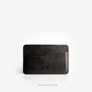Leather Slim Cardholder - 3 Slots - Black