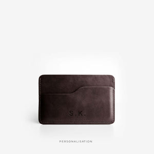 Leather Slim Cardholder - 3 Slots - Dark Brown