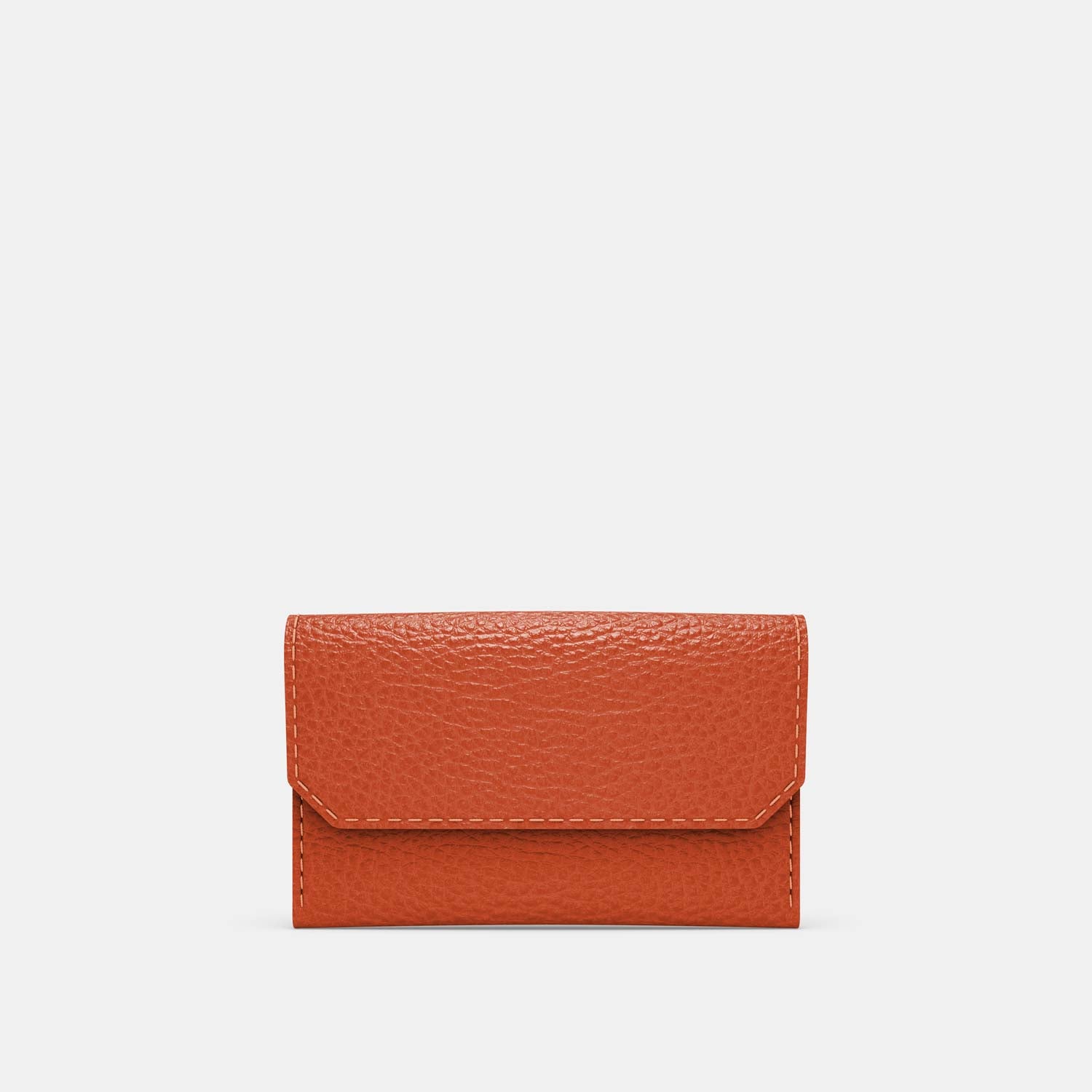 Leather Carry-all Wallet - Orange and Beige - RYAN London