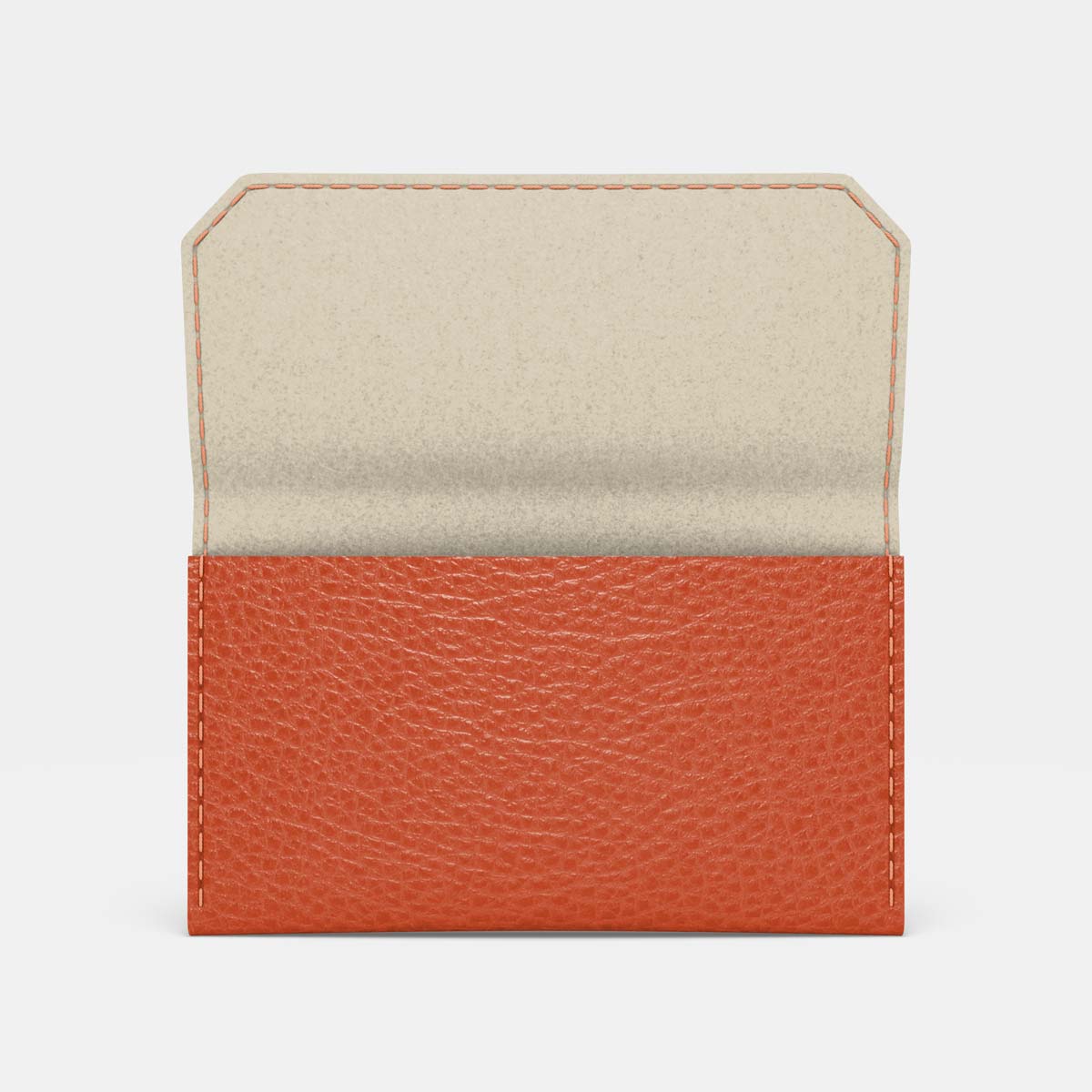 Leather Carry-all Wallet - Orange and Beige - RYAN London