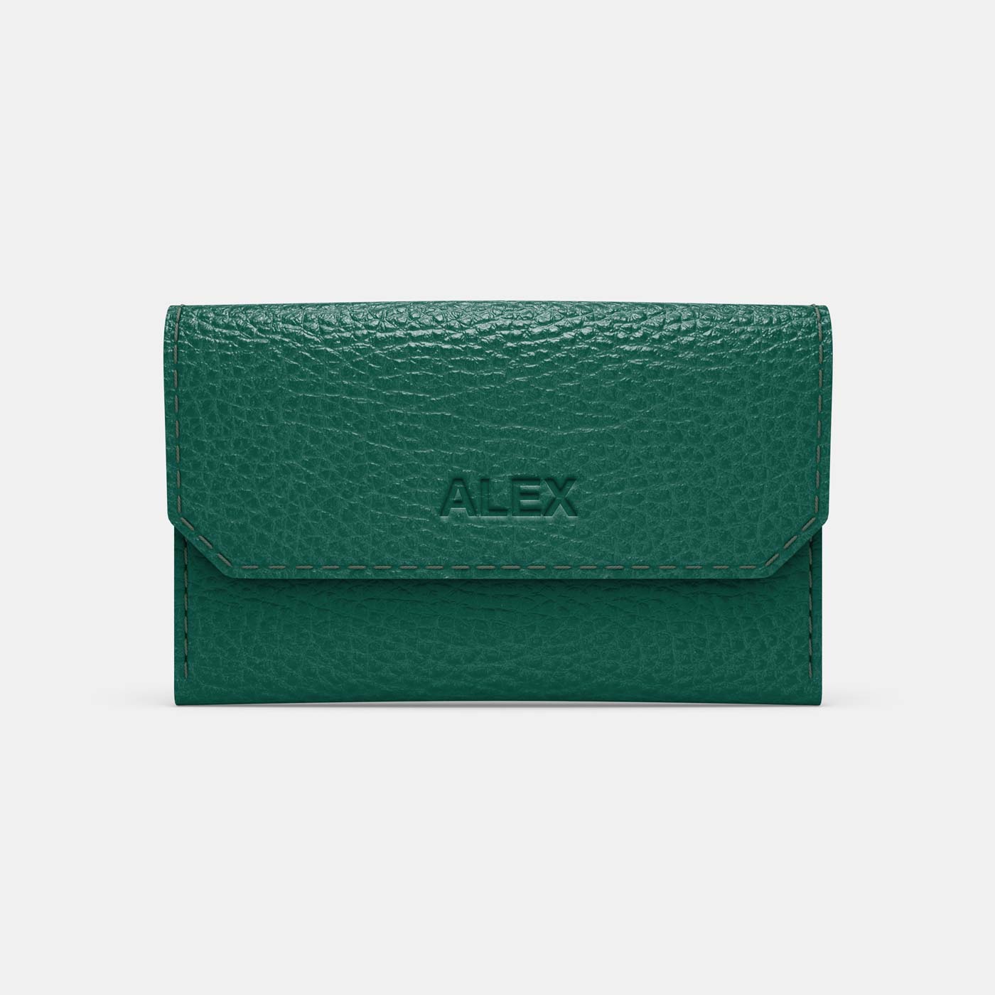 Leather Carry-all Wallet - Avocado Green and Orange - RYAN London