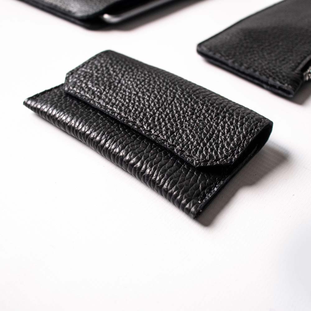Leather Carry-all Wallet - Black and Black - RYAN London