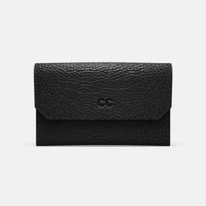Leather Carry-all Wallet - Black and Black