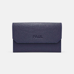 Leather Carry-all Wallet - Navy Blue and Mint