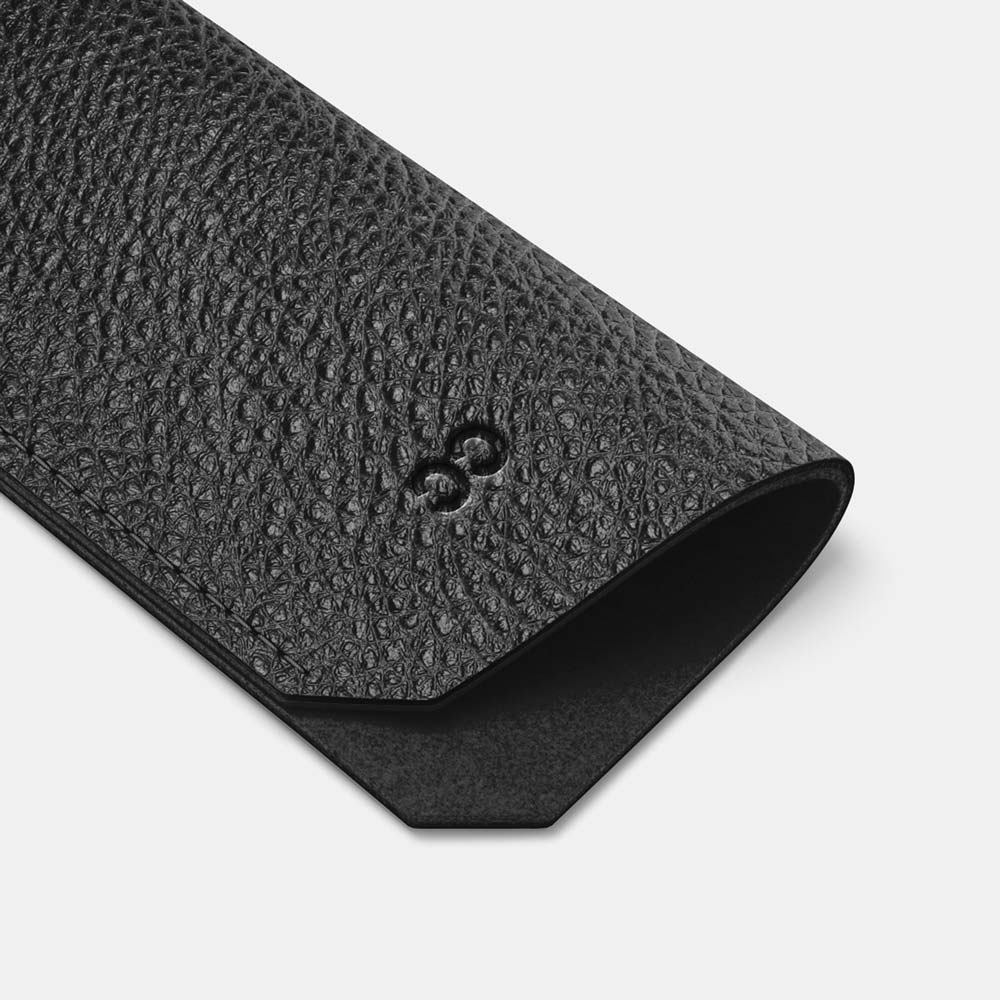 Leather Glasses case - Black and Black - RYAN London