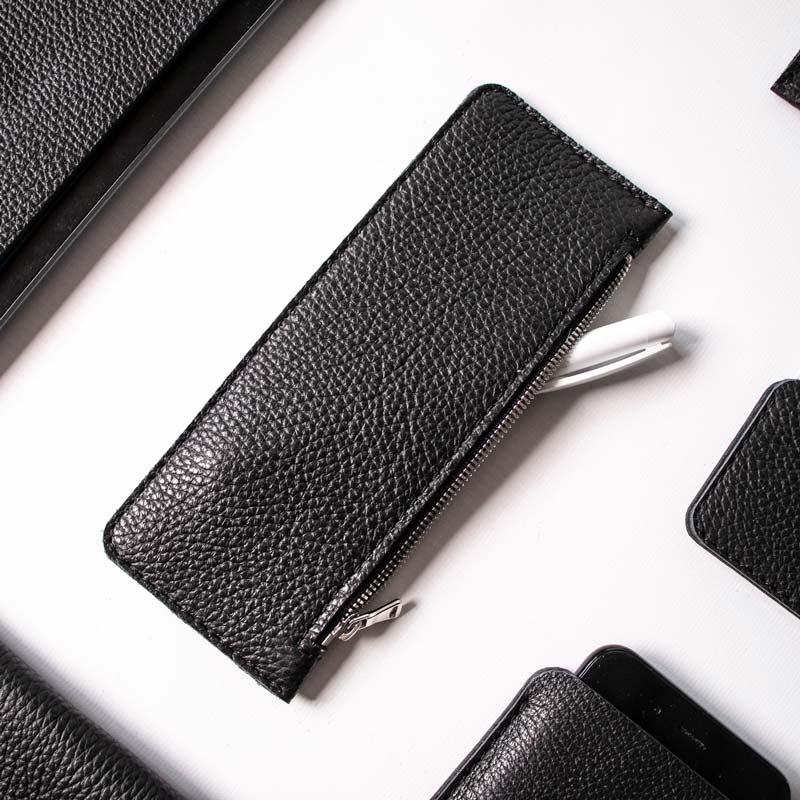 Leather Pencil Case - Black and Black - RYAN London