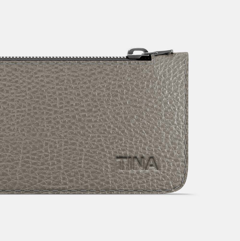 Leather Pencil Case - Grey and Grey - RYAN London