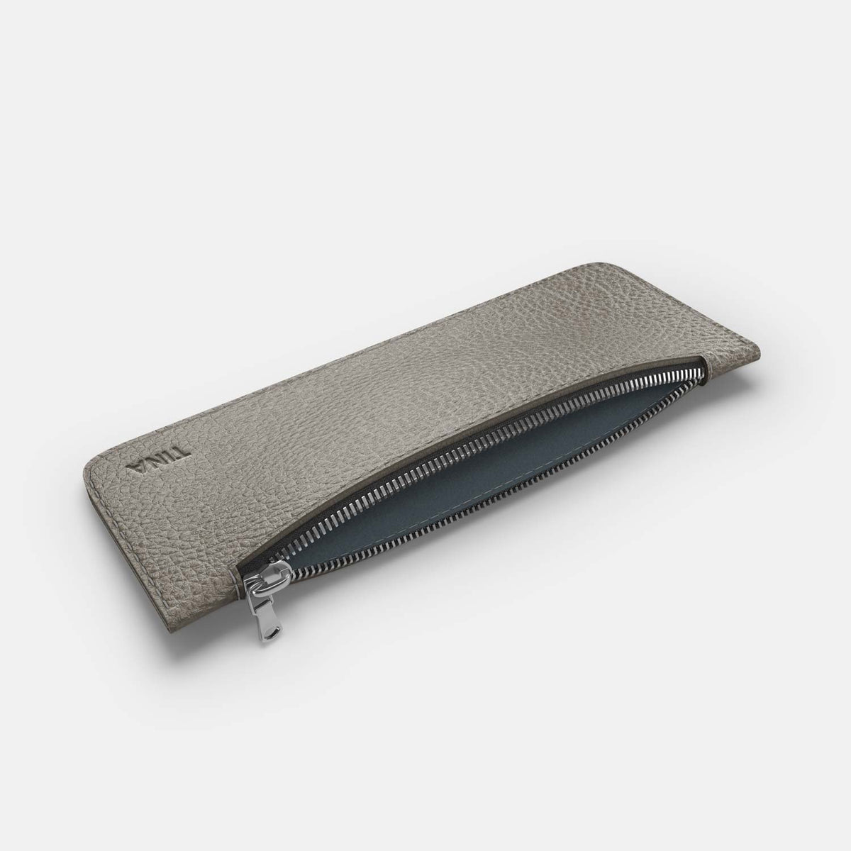 Leather Pencil Case - Grey and Grey - RYAN London