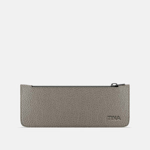 Leather Pencil Case - Grey and Grey