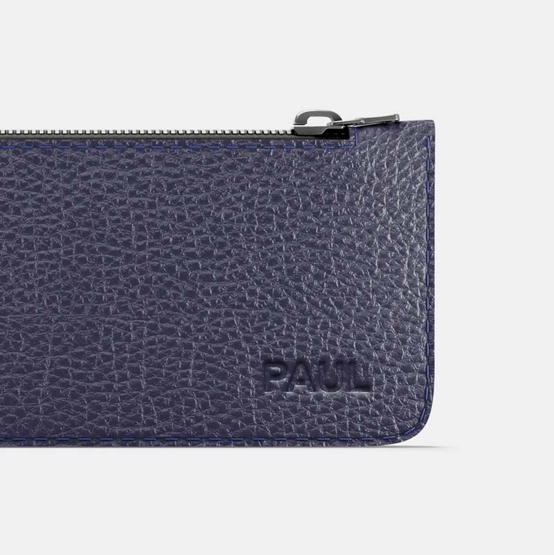 Leather Pencil Case - Navy Blue and Mint - RYAN London