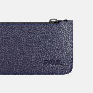 Leather Pencil Case - Navy Blue and Mint