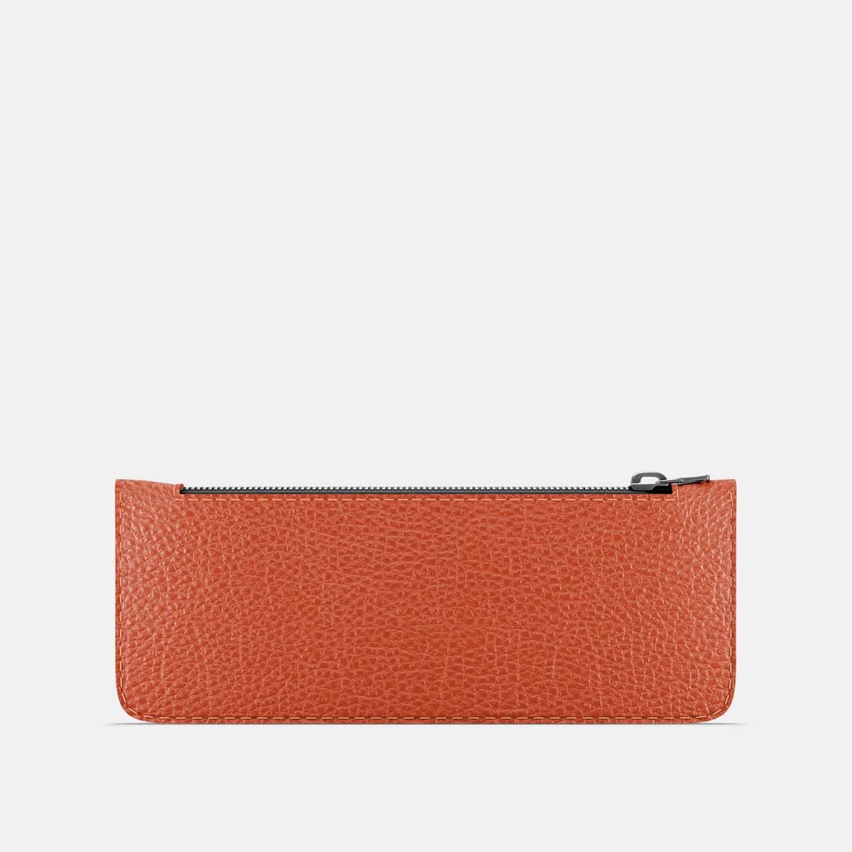 Leather Pencil Case - Orange and Beige - RYAN London