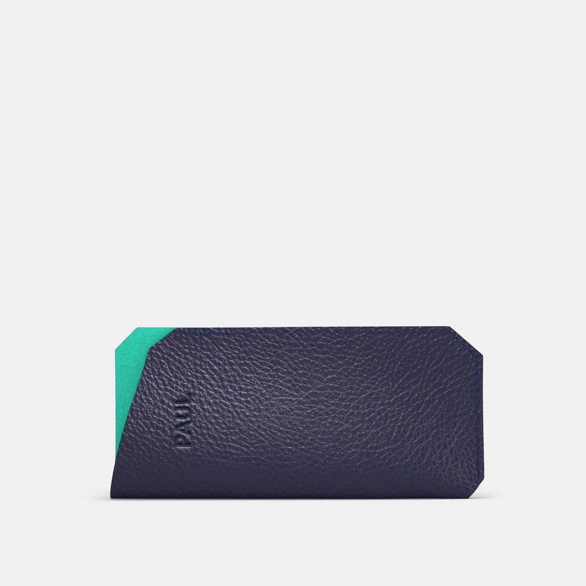 Leather Sunglasses Case - Navy Blue and Mint - RYAN London