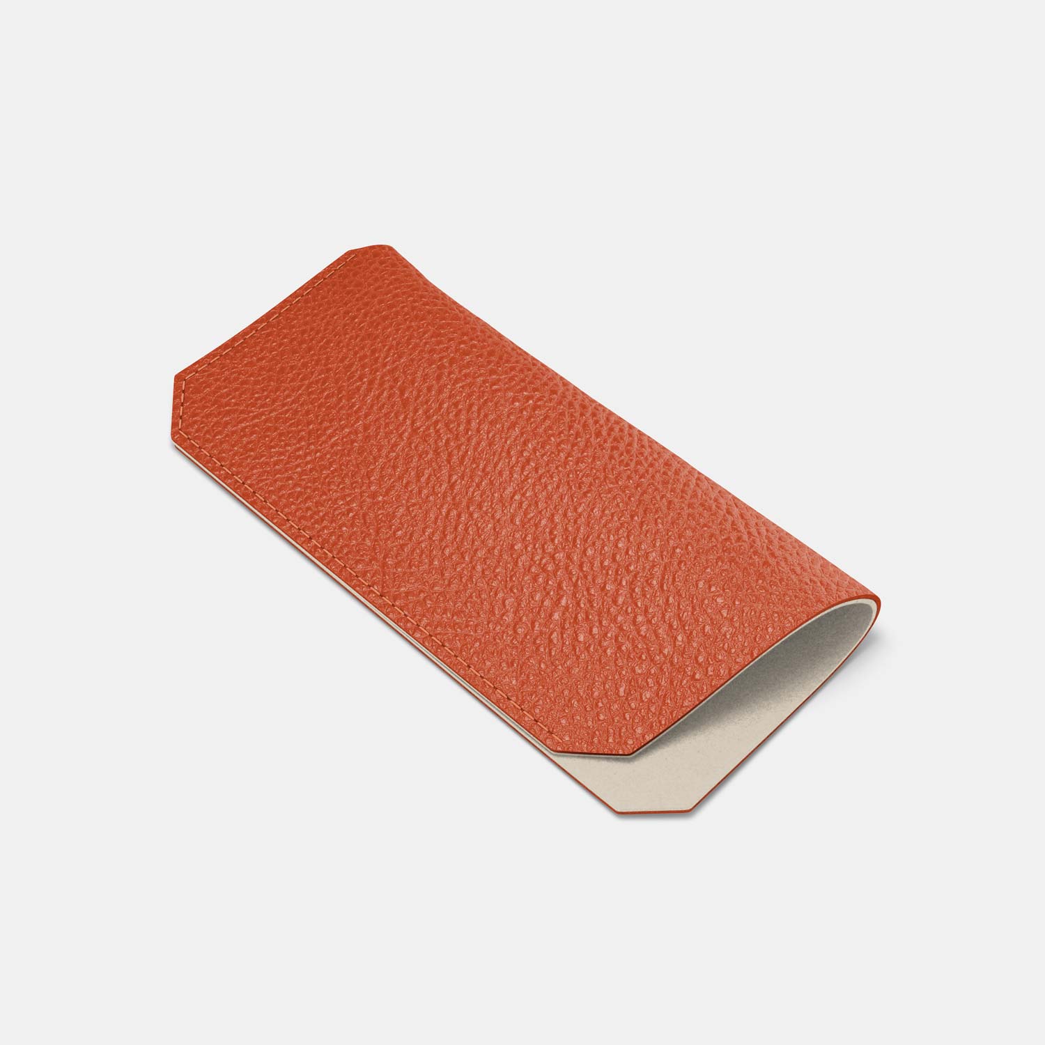 Leather Sunglasses Case - Orange and Beige - RYAN London