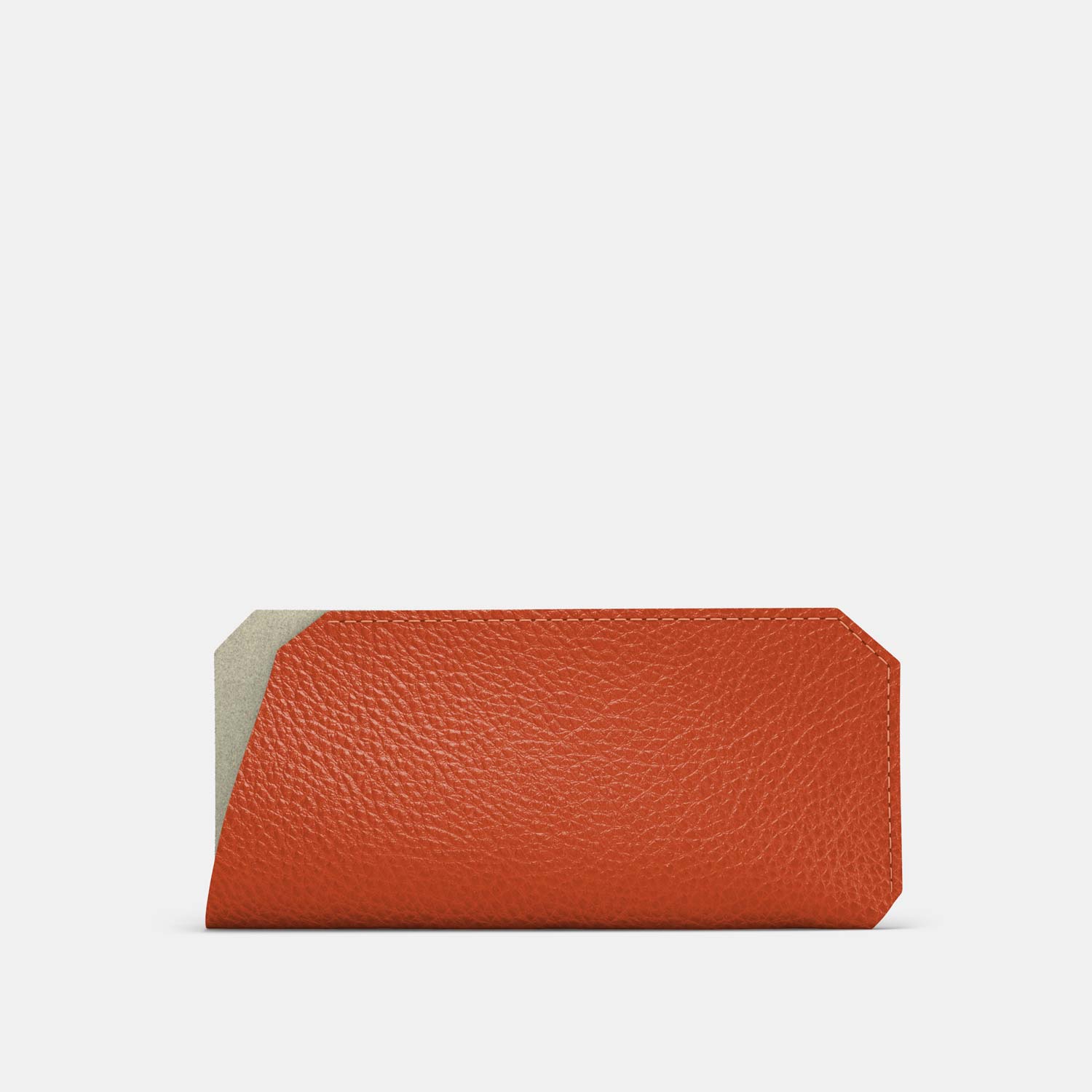 Leather Sunglasses Case - Orange and Beige - RYAN London