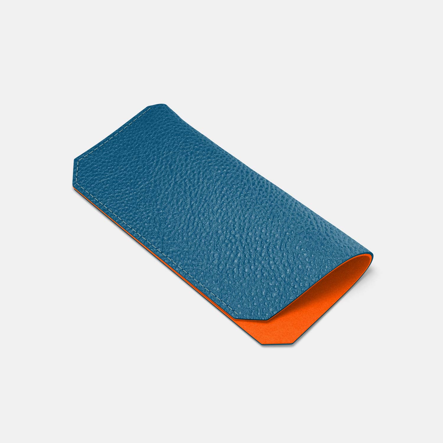 Leather Sunglasses Case - Turquoise Blue and Orange - RYAN London