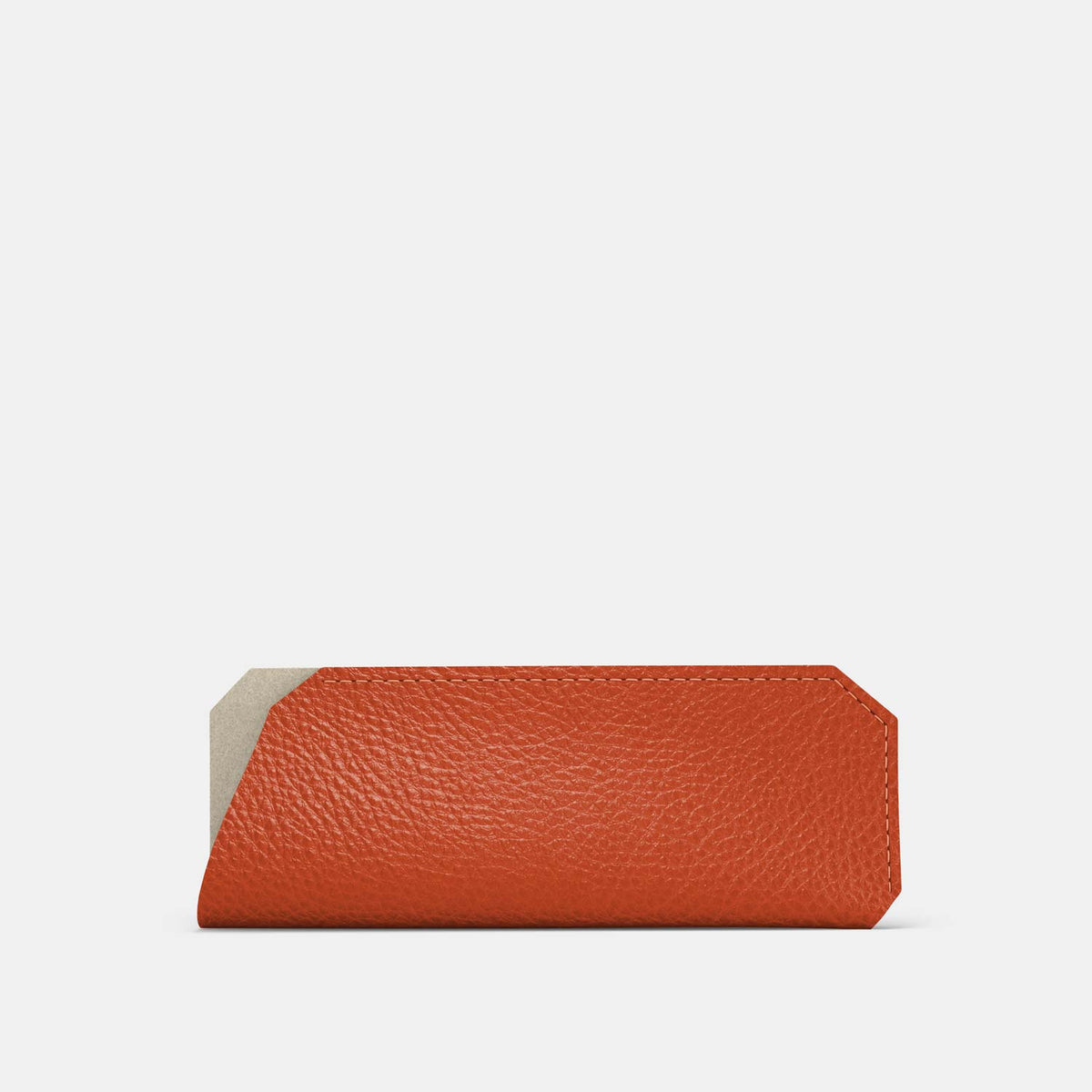 Leather Glasses case - Orange and Beige - RYAN London