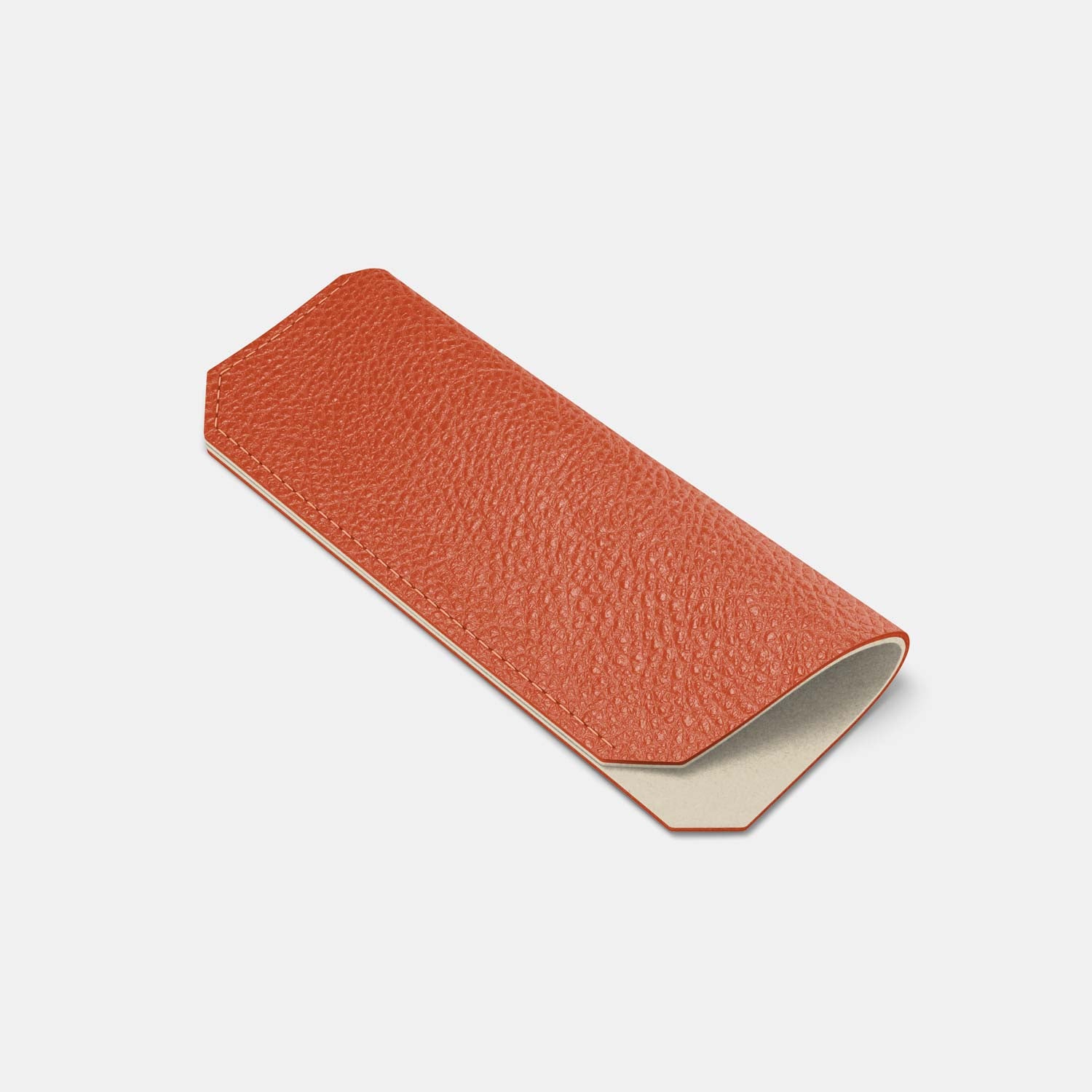 Leather Glasses case - Orange and Beige - RYAN London