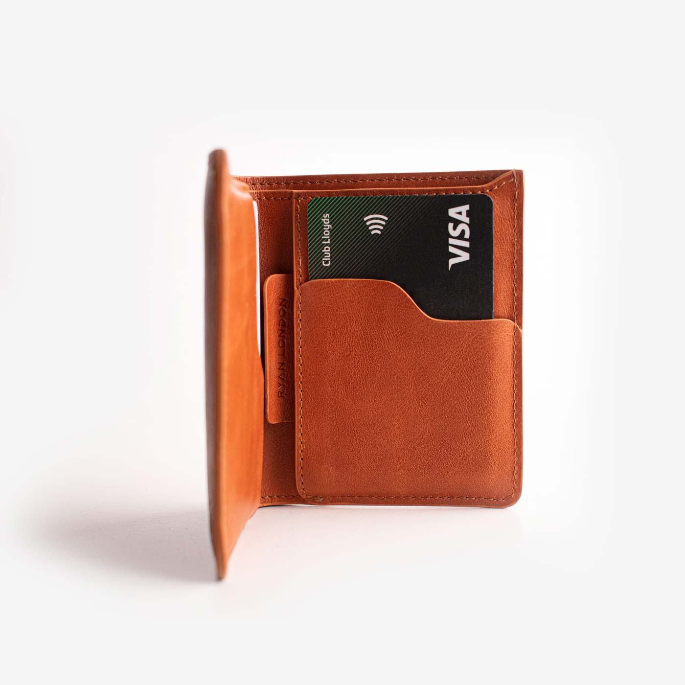 Super Slim Bi-Fold Wallet - Saddle Brown - RYAN London